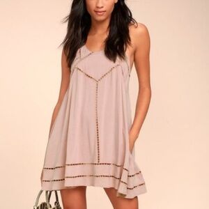 Lilac Pink Sleeveless High Low Bohemian Dress